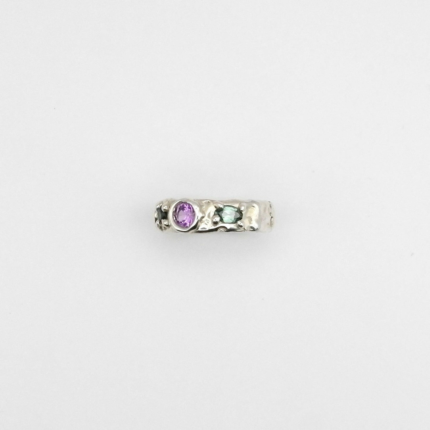 Bague Kaïa 2 Mauve/Vert.