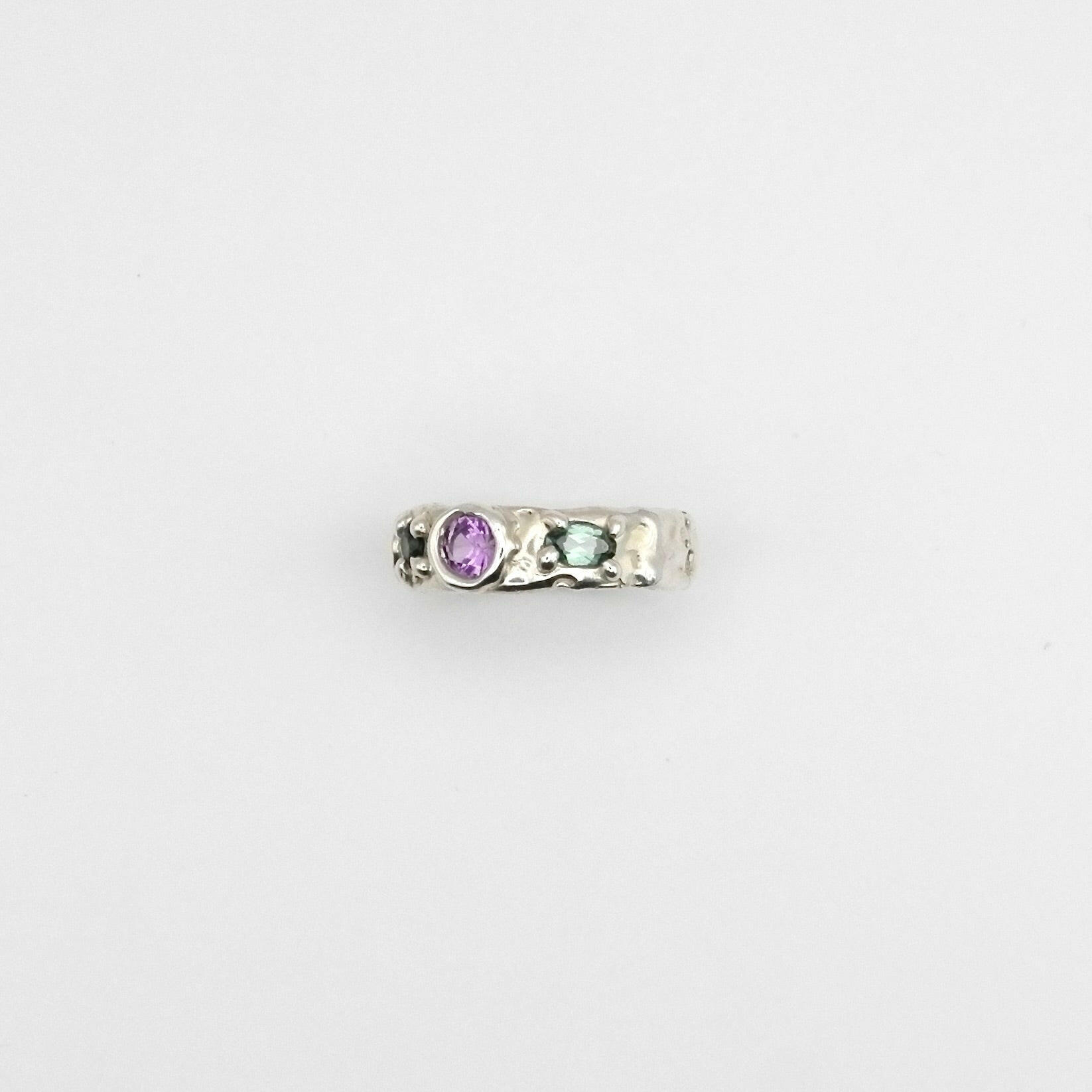 Bague Kaïa 2 Mauve/Vert.