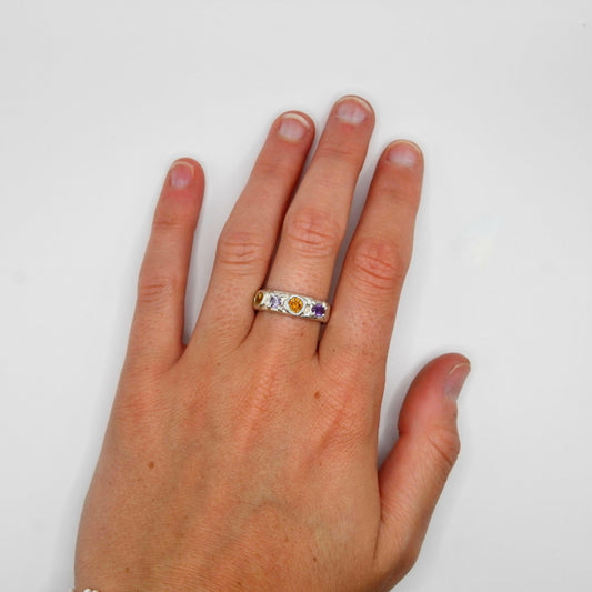 Bague Kaïa 2 Mauve/Orange.