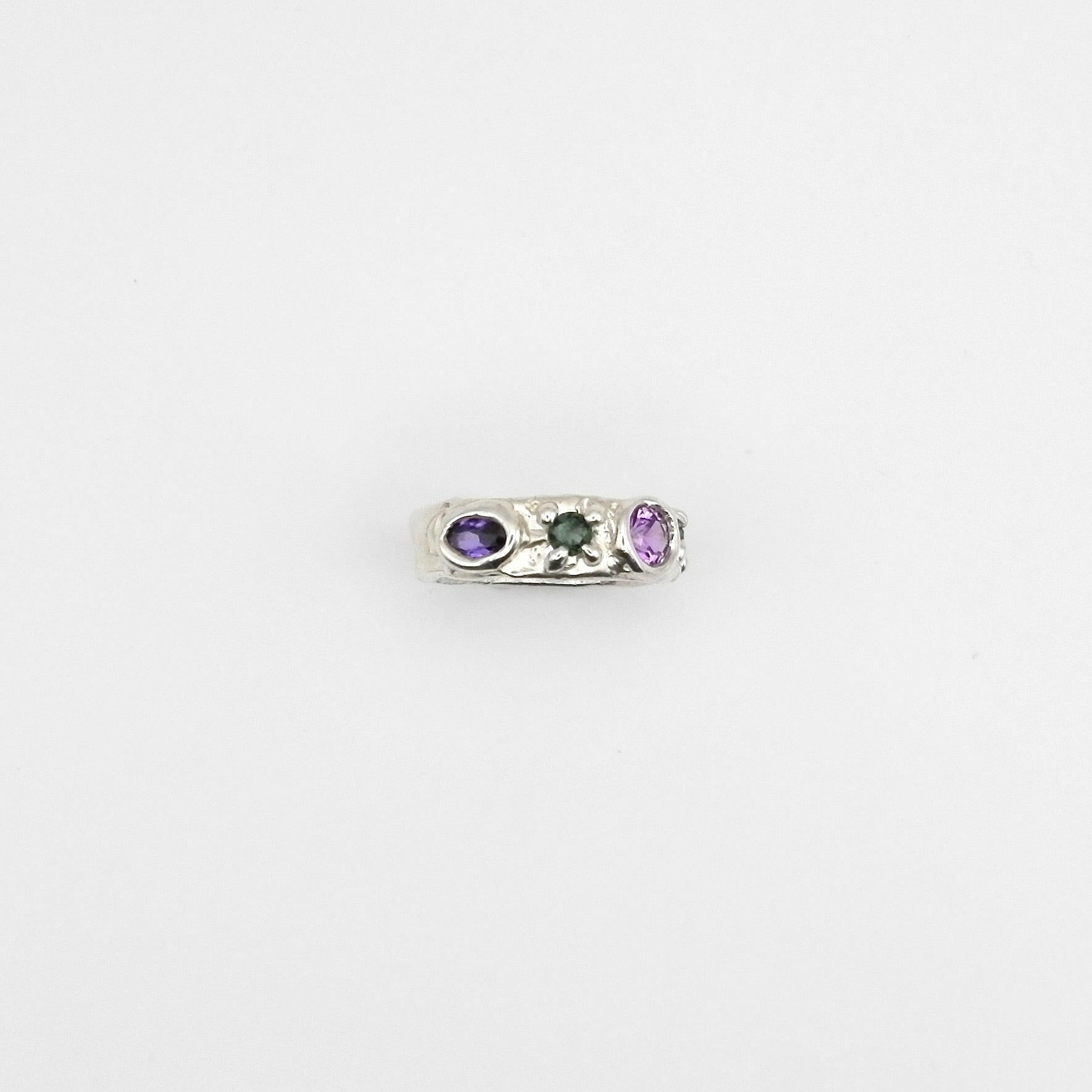Bague Kaïa 2 Mauve/Vert.