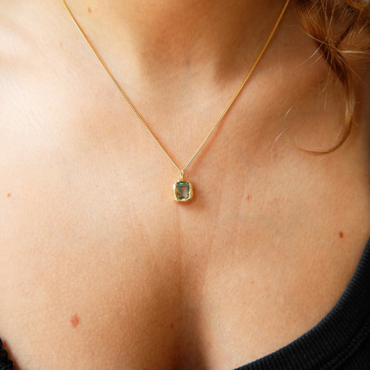 Collier Lava Bleu Turquoise.