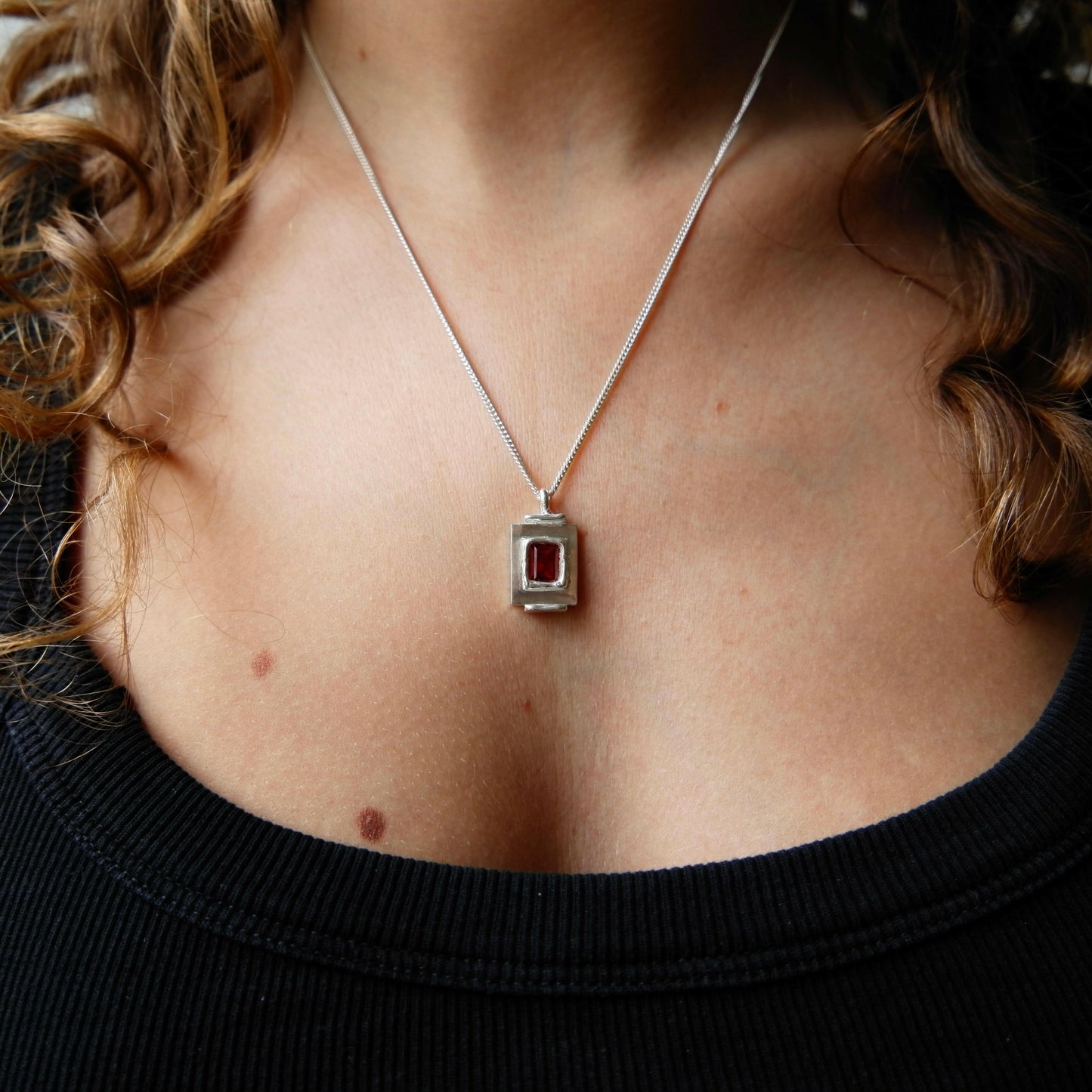 Pendentif Art Deco Orange.