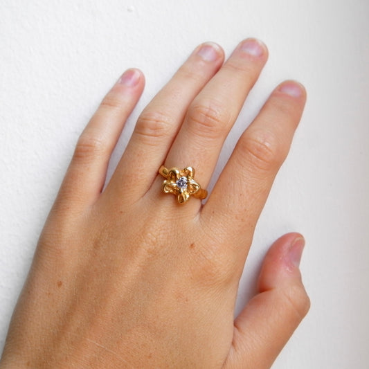 Bague Mini Bloom Mauve Clair.