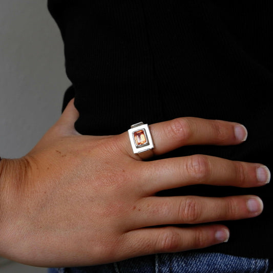 Bague Art Deco Orange.