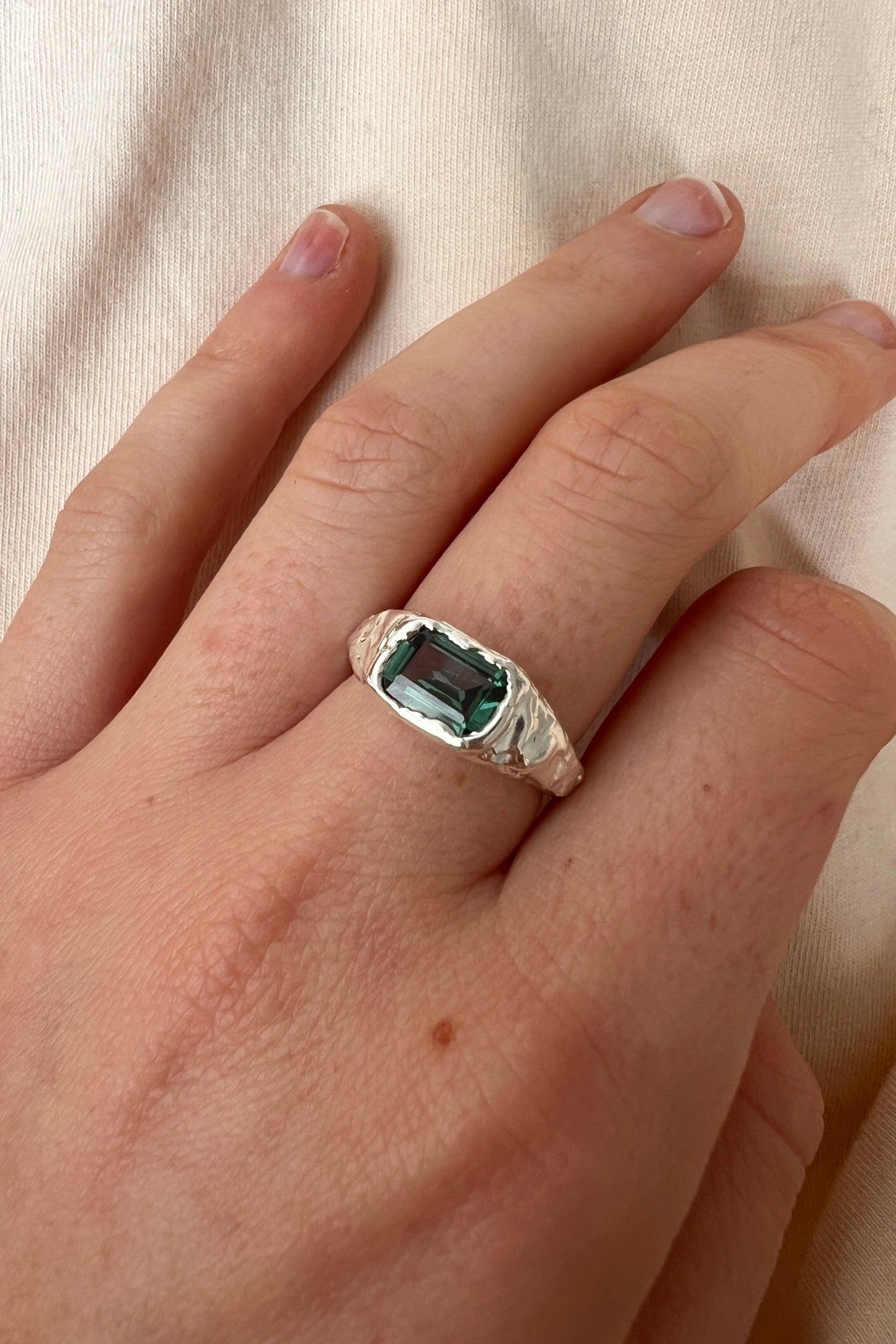 Bague Lava 2 Vert Tourmaline.