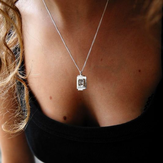 Pendentif Art Deco Blanc.