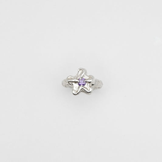 Bague Mini Bloom Mauve Foncé.
