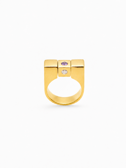 Bague Cube Plaqué or