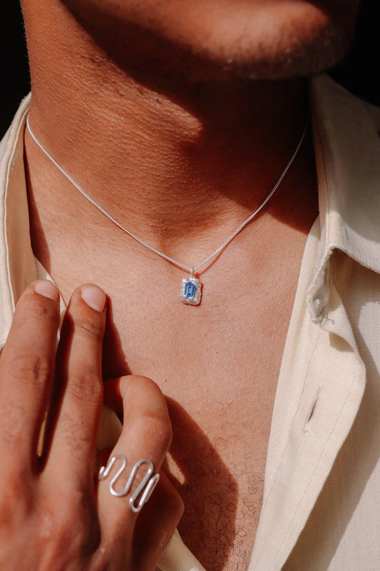 Collier Lava Bleu.