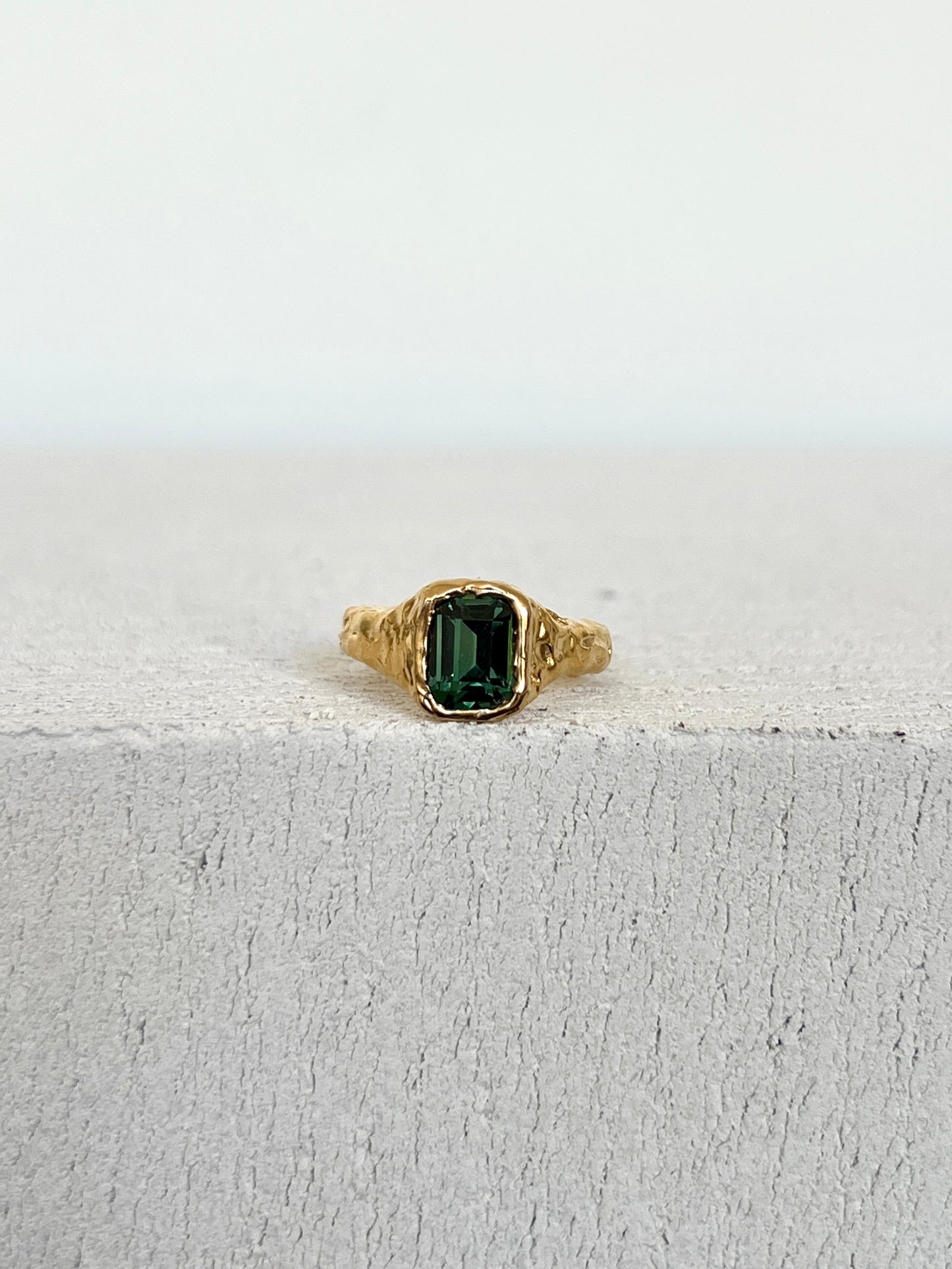 Bague Lava 1 Vert Tourmaline.