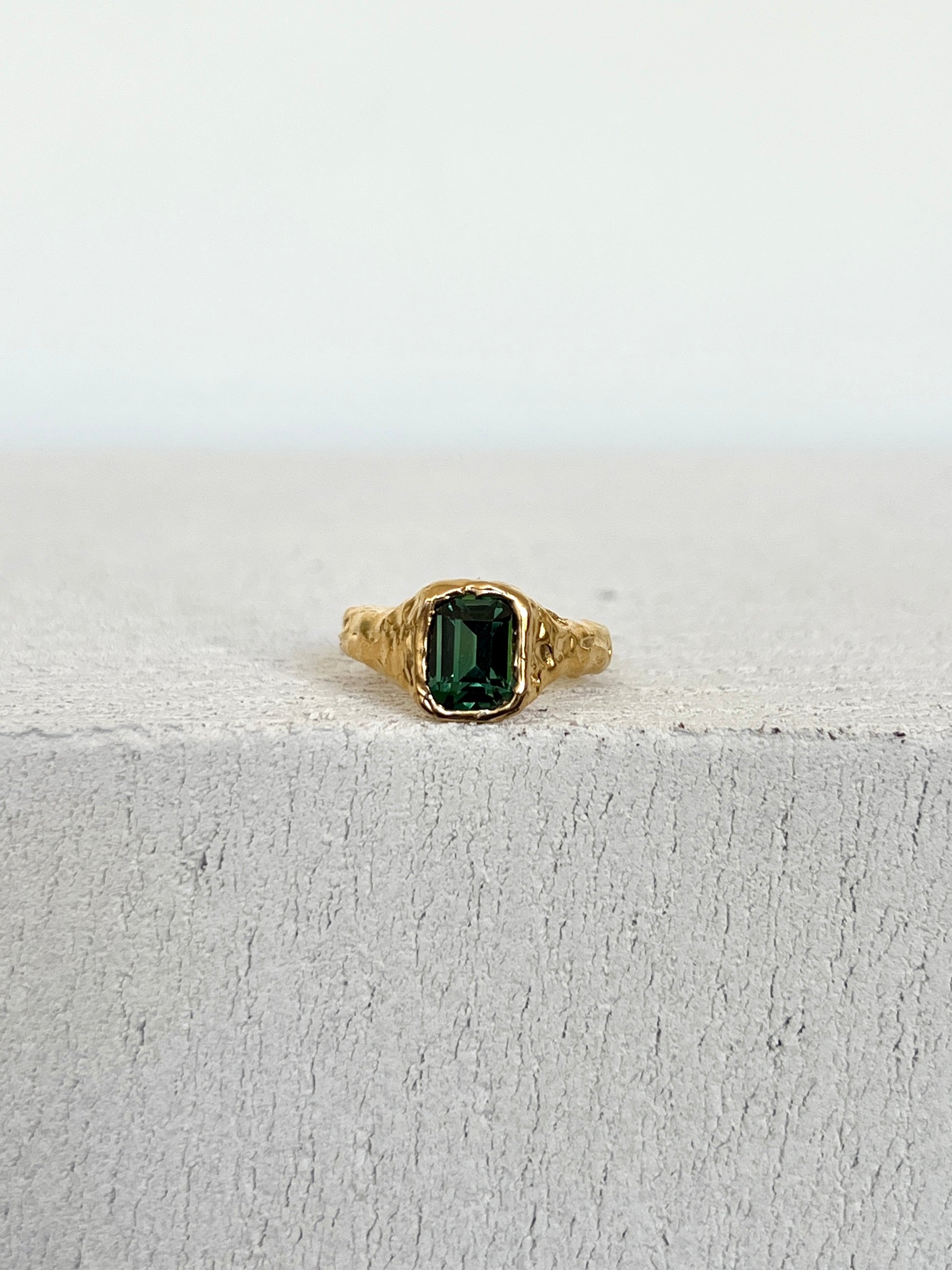 Bague Lava 1 Vert Tourmaline.
