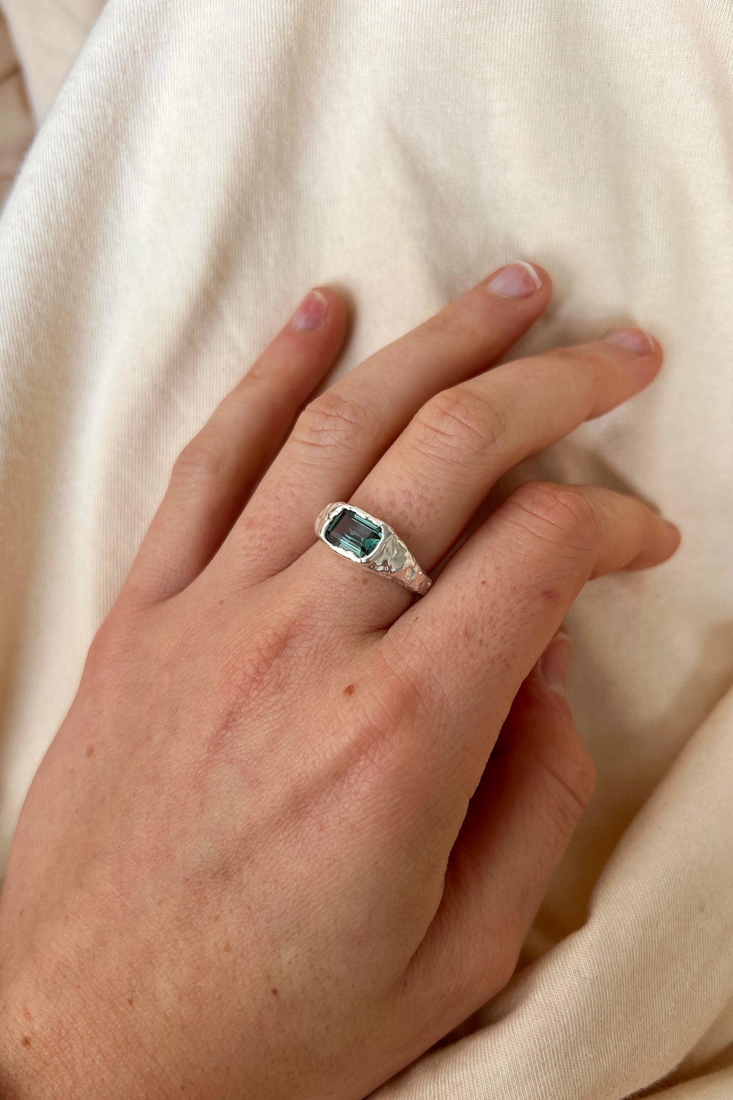 Bague Lava 2 Vert Tourmaline.