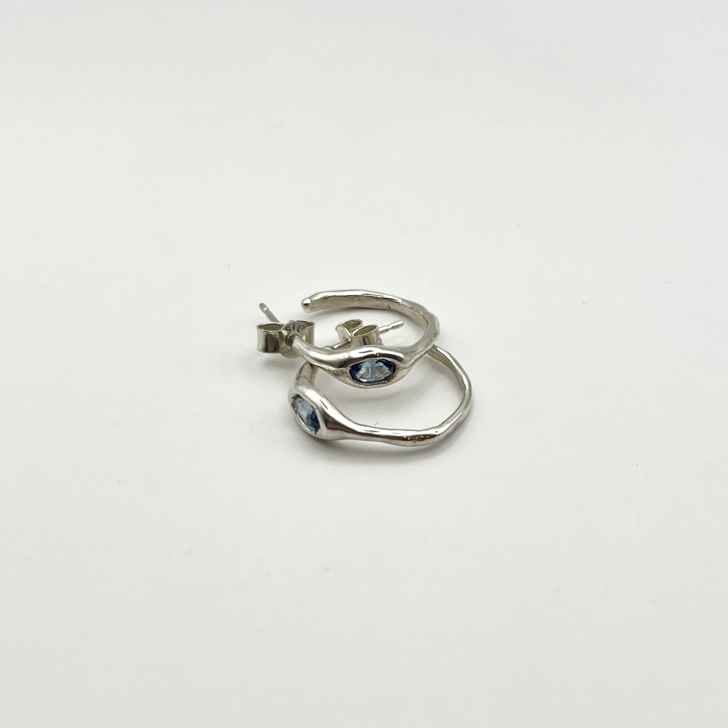 Blue Constellation Creole Earrings
