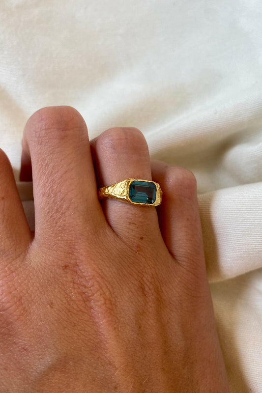 Bague Lava 2 Vert Tourmaline.