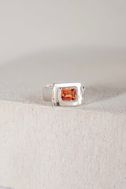 Bague Art Deco Orange.