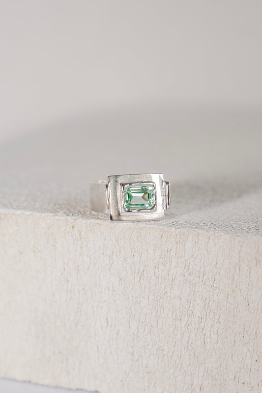 Bague Art Deco Bleu Turquoise.