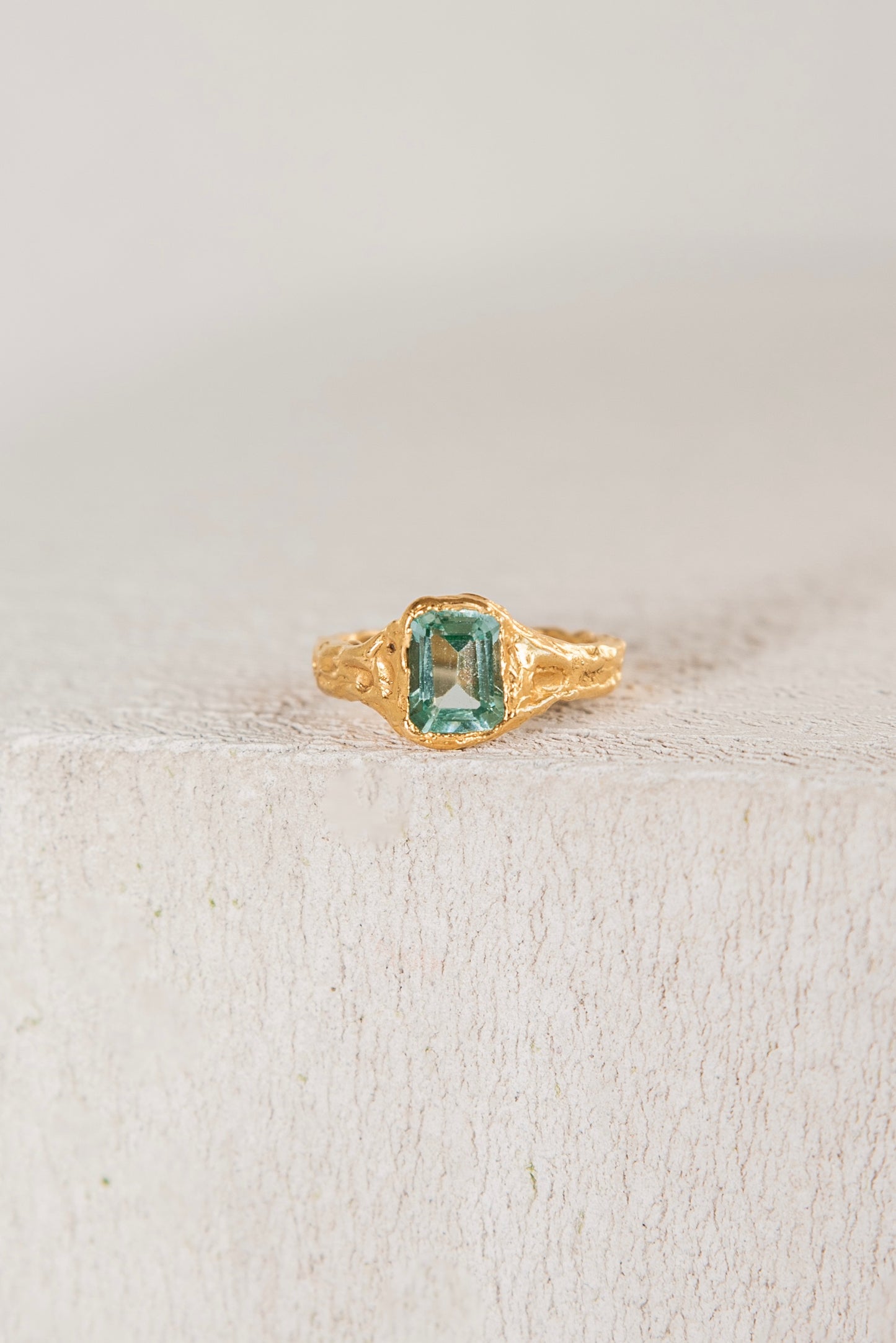 Bague Lava 1 Bleu Turquoise.