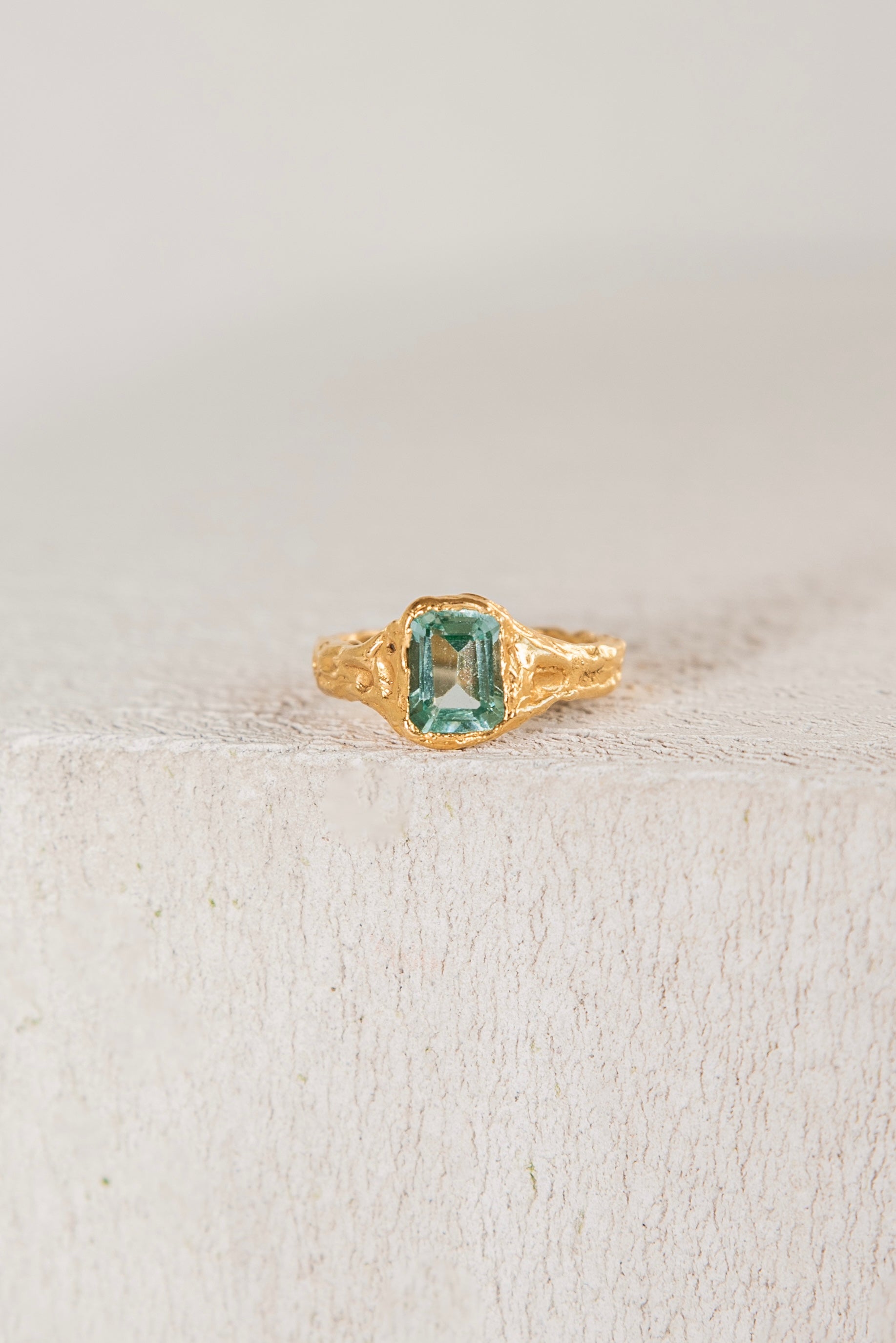 Bague Lava 1 Bleu Turquoise.