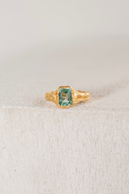 Bague Lava 1 Bleu Turquoise.