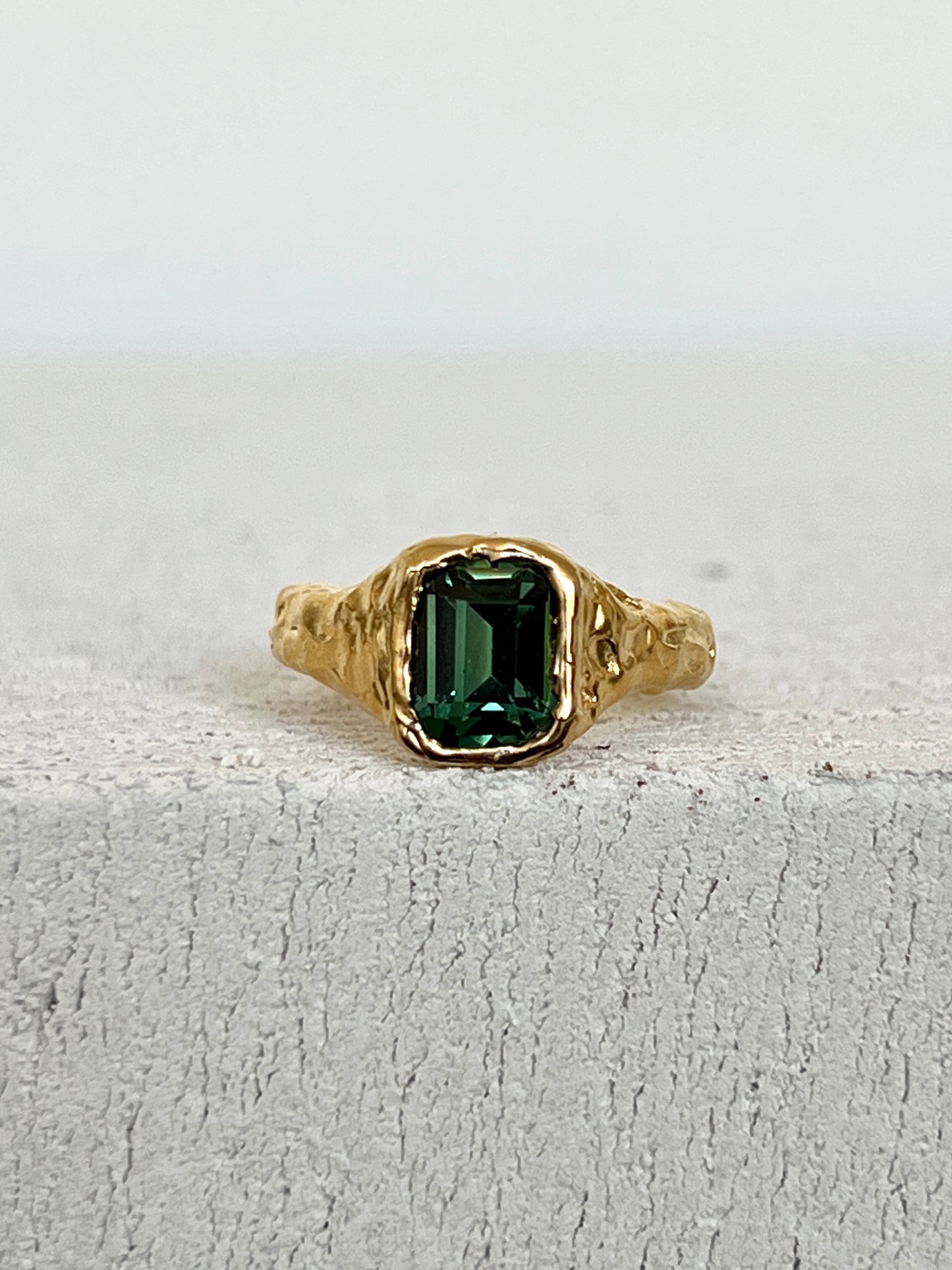 Bague Lava 1 Vert Tourmaline.
