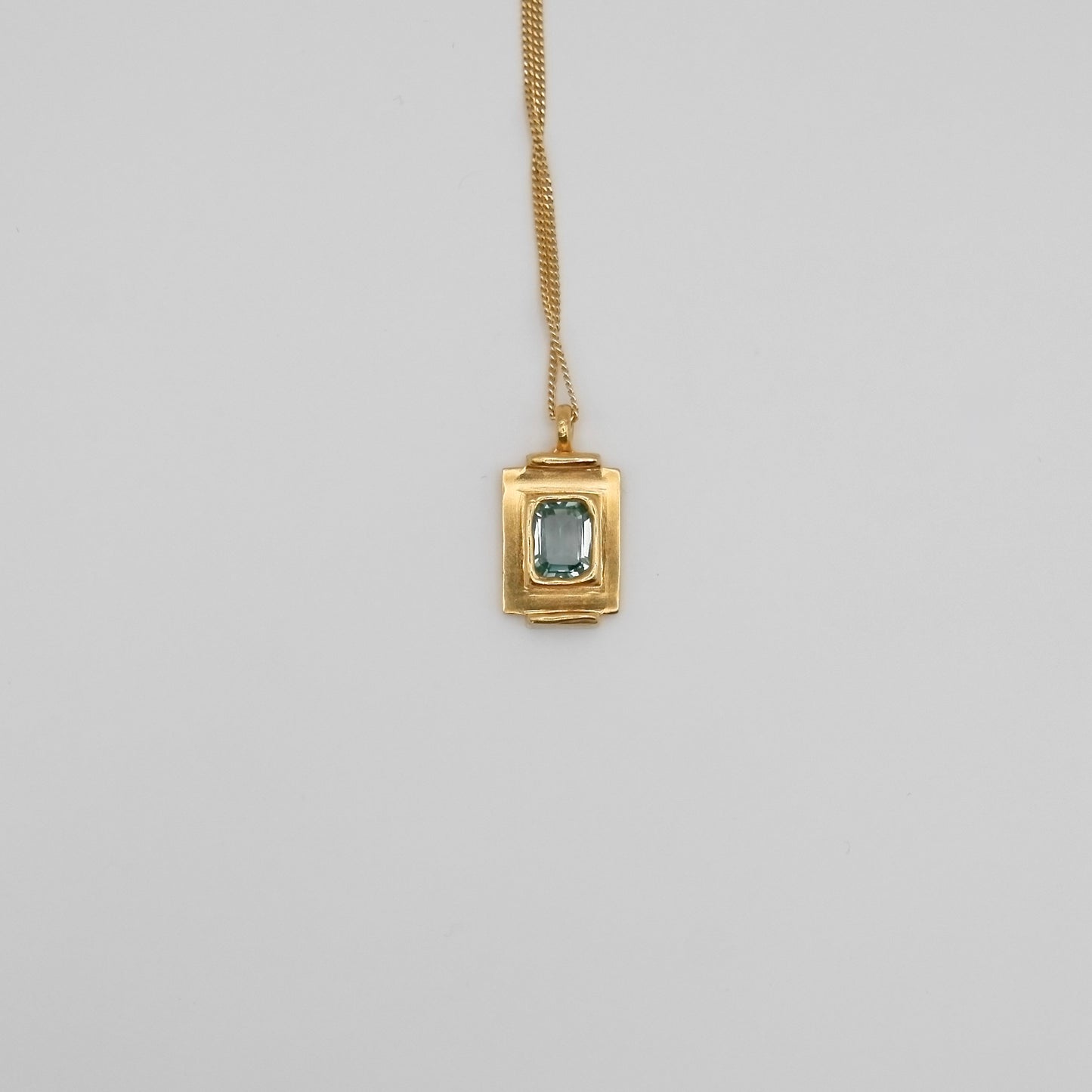 Pendentif Art Deco Bleu Turquoise.