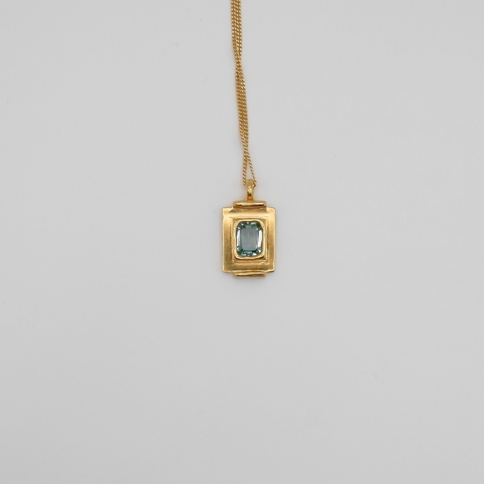Pendentif Art Deco Bleu Turquoise.