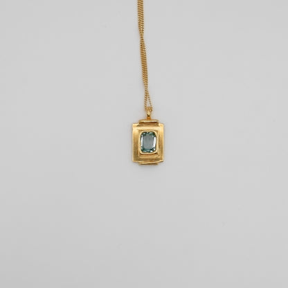 Pendentif Art Deco Bleu Turquoise.