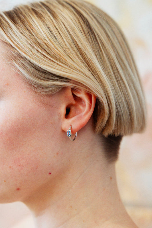 Blauwe Constellation Creoolse Oorbellen