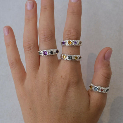 Bague Kaïa 2 Mauve/Orange.