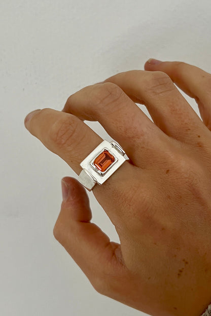 Bague Art Deco Orange.