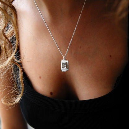 Pendentif Art Deco Blanc.