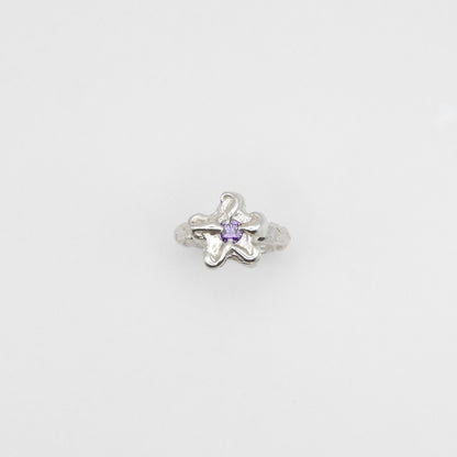 Bague Mini Bloom Mauve Foncé.