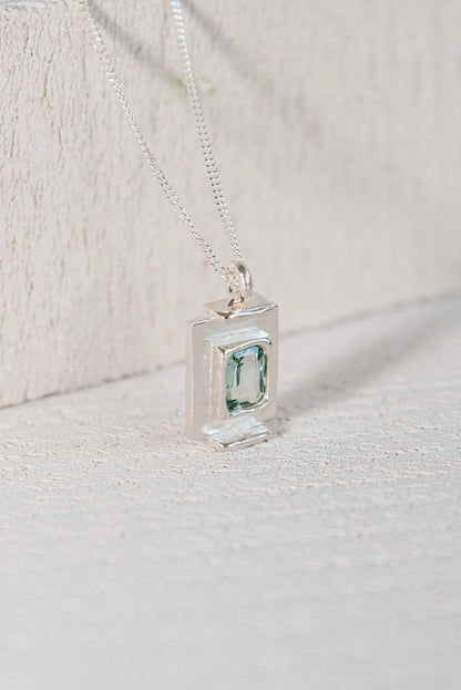 Pendentif Art Deco Bleu Turquoise.