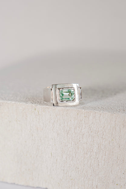 Bague Art Deco Bleu Turquoise.