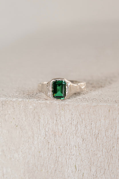 Bague Lava 1 Vert Emeraude.